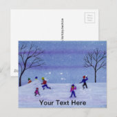 Schneeballkampf Postkarte (Vorne/Hinten)