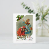 Schneeballkampf Postkarte (Stehend Vorderseite)