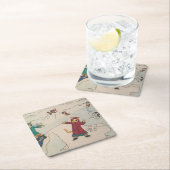 Schneeballkampf Rechteckiger Pappuntersetzer (Vor Ort)