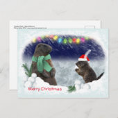 Schneeballkämpferkarte Postkarte (Vorne/Hinten)