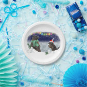 Schneeballkämpferplatte Pappteller (Party)