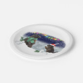 Schneeballkämpferplatte Pappteller (Schrägansicht)