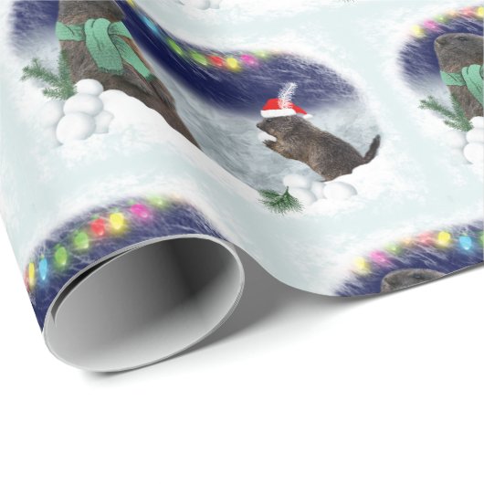 Schneeballkampfpapier Geschenkpapier (Rolleneckpunkt)