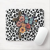 Schneeballkreuz, Blume und Schmetterlinge Mousepad (Mit Mouse)