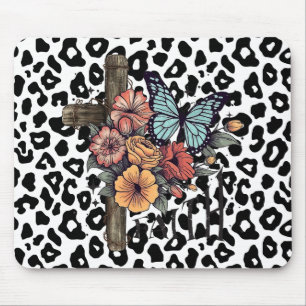Schneeballkreuz, Blume und Schmetterlinge Mousepad