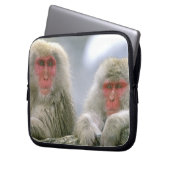 Schneeballkuchen, japanischer Macaque, Laptopschutzhülle (Vorderseite Links)
