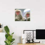 Schneeballkuchen, japanischer Macaque, Poster (Heimbüro)