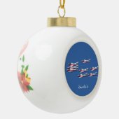 Schneeballkugel oder Schneeflockenschmuck Keramik Kugel-Ornament (Links)