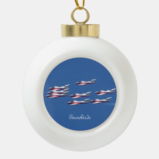 Schneeballkugel oder Schneeflockenschmuck Keramik Kugel-Ornament (Vorderseite)