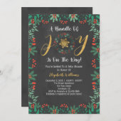 Schneeballmassage Weihnachtsgrün Babydusche Einladung (Vorne/Hinten)