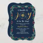 Schneeballmassage Weihnachtsgrün Babydusche Einladung (Vorne/Hinten)