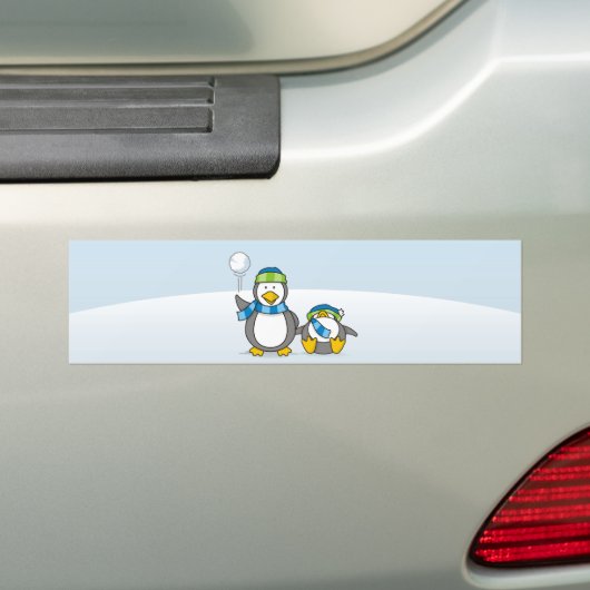 Schneeballpinguine Autoaufkleber (Auf Auto)