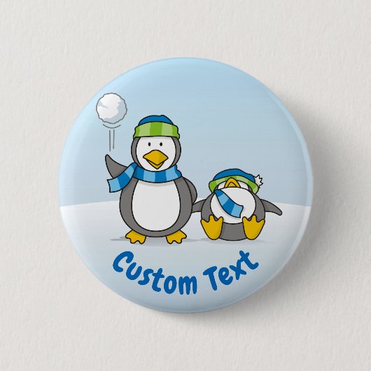Schneeballpinguine Button (Vorderseite)