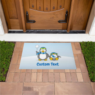 Schneeballpinguine Doormat Fußmatte