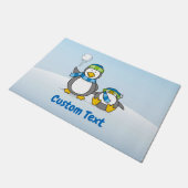 Schneeballpinguine Doormat Fußmatte (Schrägansicht)