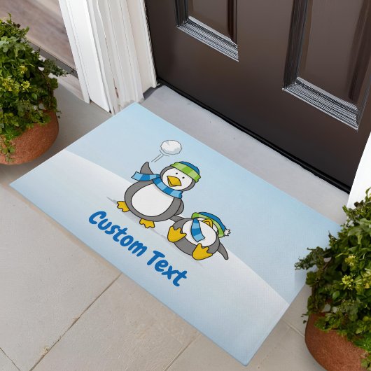 Schneeballpinguine Doormat Fußmatte