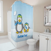 Schneeballpinguine Duschvorhang (Beispiel)