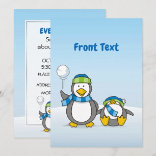 Schneeballpinguine Einladung