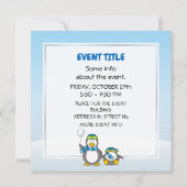 Schneeballpinguine Einladung (Rückseite)