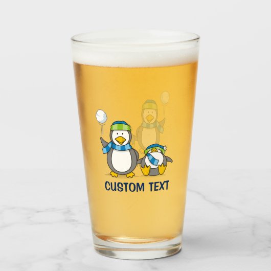 Schneeballpinguine Glas (Vorne (Gefüllt))