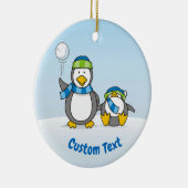 Schneeballpinguine-Keramik Keramik Ornament (Rechts)