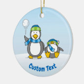 Schneeballpinguine-Keramik Keramik Ornament (Links)
