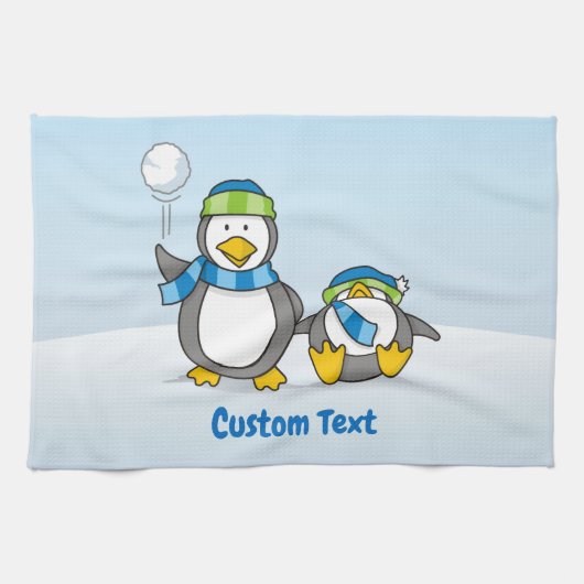 Schneeballpinguine Küchentücher (Horizontal)
