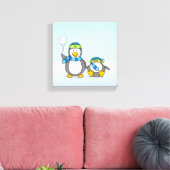 Schneeballpinguine Leinwanddruck (Insitu (Wohnzimmer))
