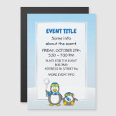 Schneeballpinguine Magnetkarte (Vorne/Hinten)