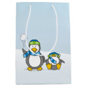 Schneeballpinguine Mittlere Geschenktüte (Vorderseite)