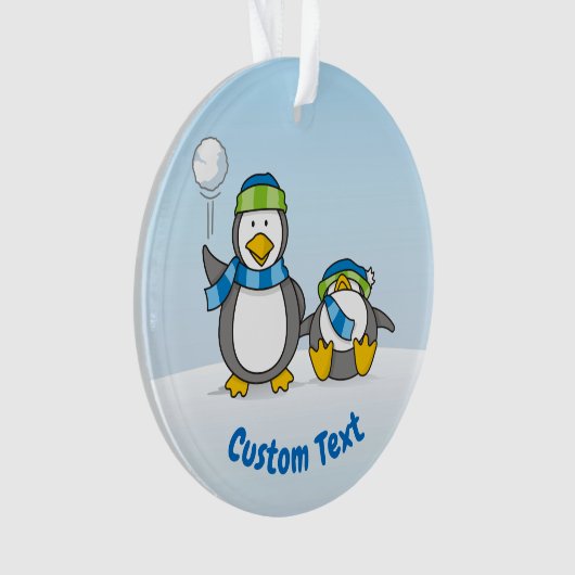 Schneeballpinguine Ornament (Vorderseite)