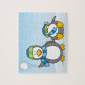 Schneeballpinguine Puzzle (Vertikal)
