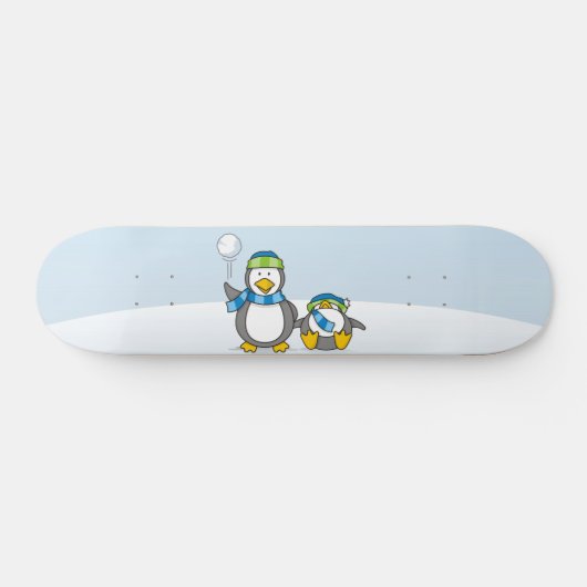 Schneeballpinguine Skateboard (Horizontal)