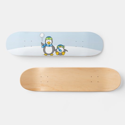 Schneeballpinguine Skateboard (Horizontal)