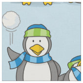 Schneeballpinguine Stoff (Nahaufnahme)
