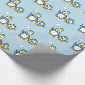 Schneeballpinguine verpacken Papier Geschenkpapier (Ecke)