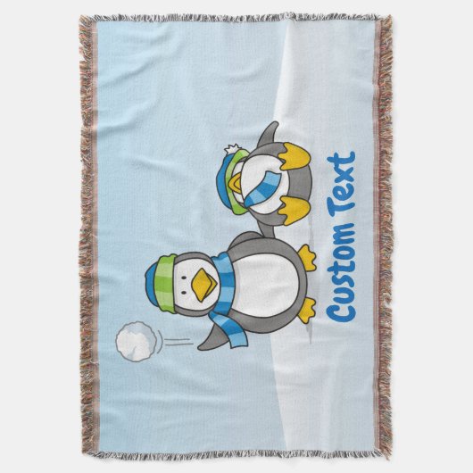 Schneeballpinguine werfen Decke (Vorderseite Vertikal)