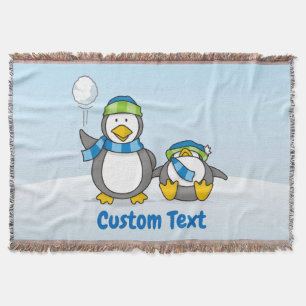 Schneeballpinguine werfen Decke