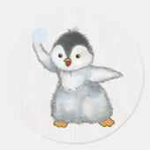 Schneeballschlacht runder aufkleber (Vorderseite)