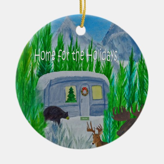 Schneeballschneedecker Keramikornament (Vorne)