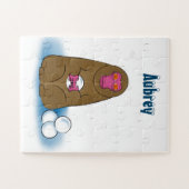 Schneeballschneejäger Kids Personalisiert Puzzle (Horizontal)