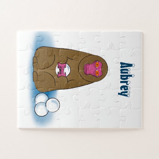 Schneeballschneejäger Kids Personalisiert Puzzle (Horizontal)