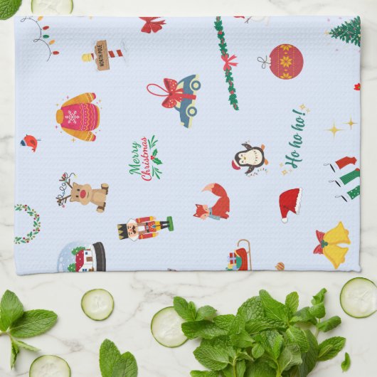 Schneeballschneementiere Geschirrtuch (Gefaltet)