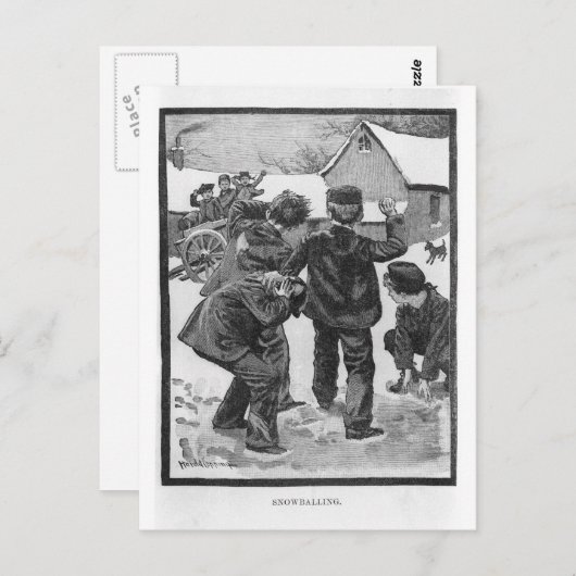 Schneeballsport! Postkarte (Vorne/Hinten)