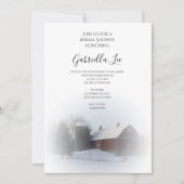 Schneeballstall und Silo Winter Brautparty Einladung (Vorderseite)