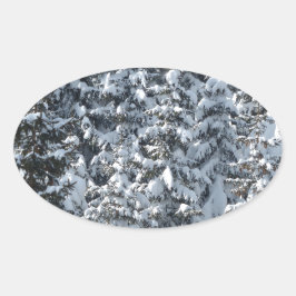 Schneeballstruktur Ovaler Aufkleber