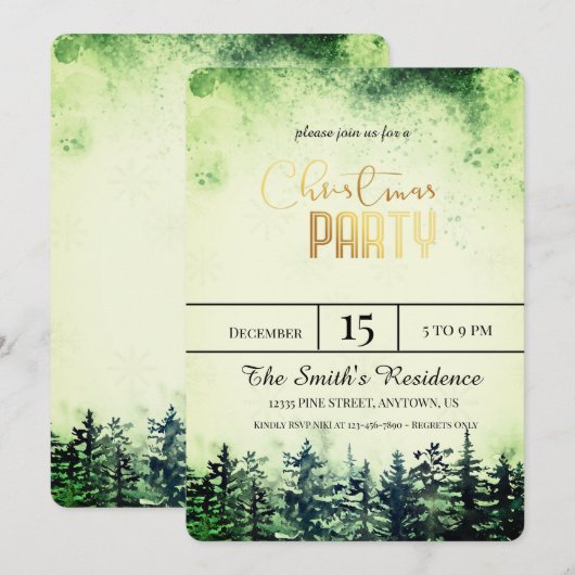 Schneeballwald Einladung (Vorne/Hinten)