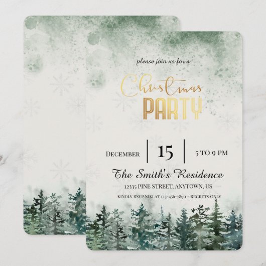 Schneeballwald Einladung (Vorne/Hinten)