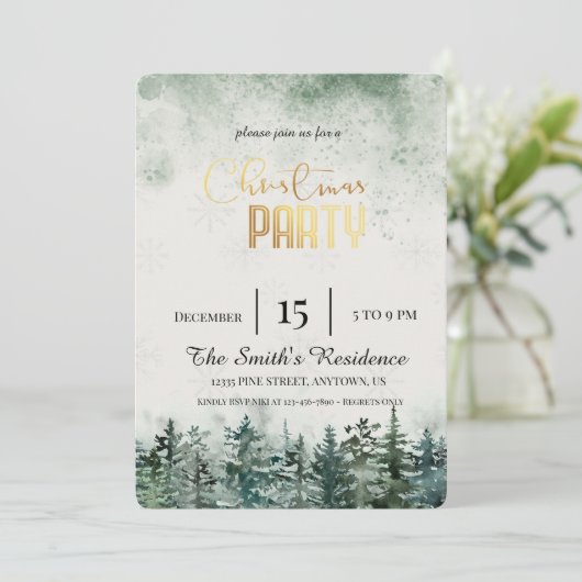 Schneeballwald Einladung (Stehend Vorderseite)