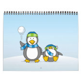 Schneeballwerfende Pinguine Kalender (Titelbild)